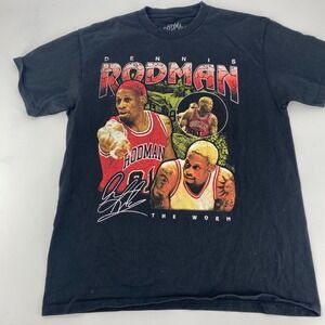 Dennis Rodman The Worm Graphic T Shirt Black Large Mens Basketball NBA